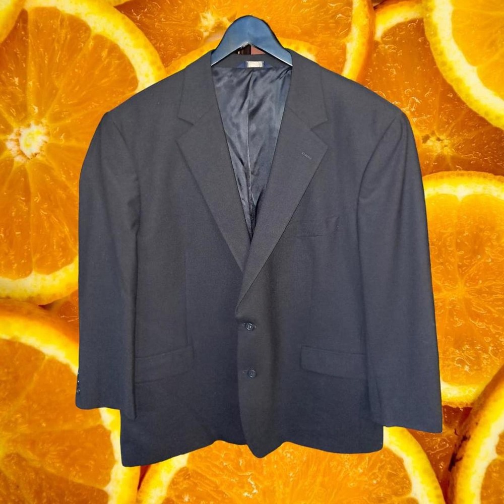 Brooks Brothers 346 Stretch Blazer Wool Blend Navy 2‎ Button Size 48M